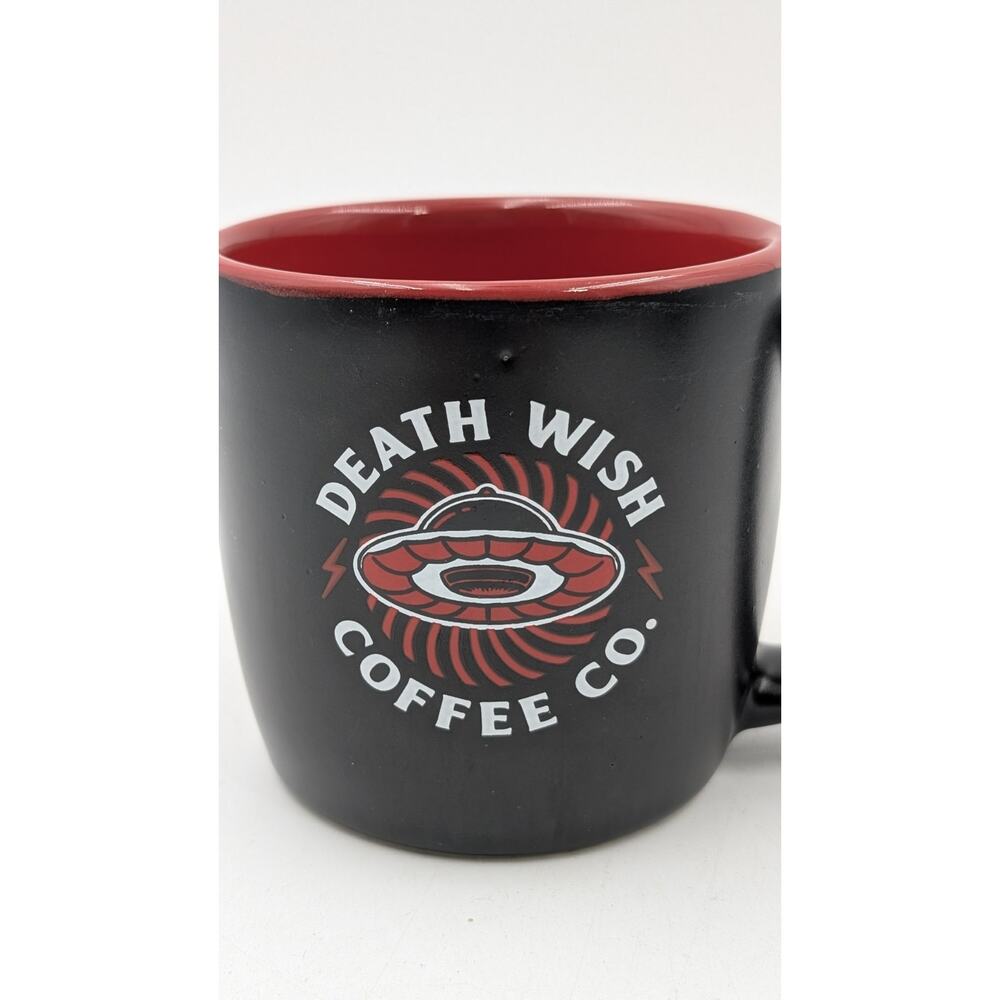 Death Wish Coffee Co Alien Extraction UFO Grim Reaper Beam Abduction Black Red